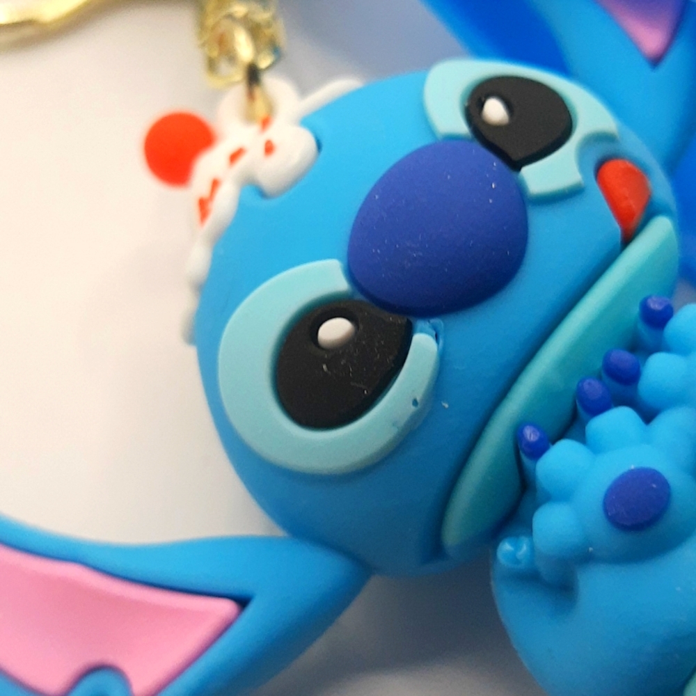 Disney Lilo Stitch Funny Stitch Sundae Silicone 3D Keychain Bag Pendant Keyring - Picture 11 of 13